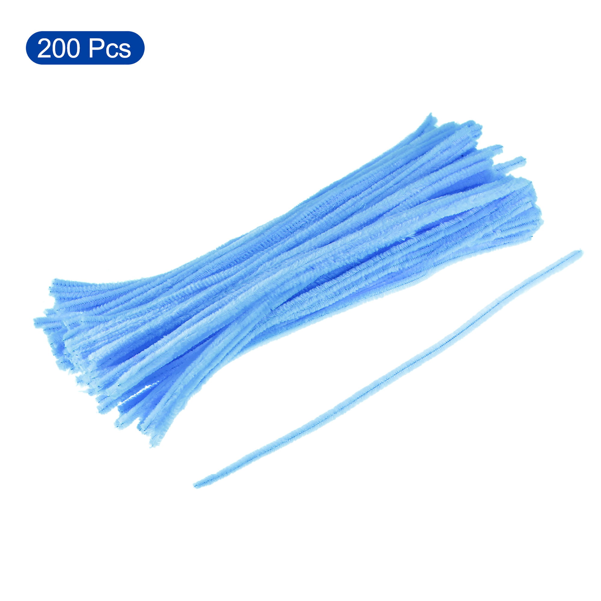 12 Pipe Cleaner Stems: 6mm Chenille Light Blue (100) [MA200114] 