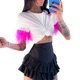 thumbnail image 1 of Txlixc Blusa de manga corta con dobladillo de avestruz Txlixc moda, 1 of 5