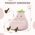 thumbnail image 2 of SUMELL 31 Inch Eggplant-Shaped Bean Bag Sofa Chair, Cute Cartoon Sofa with Washable Cover, Mini Chair for Living Room, Playroom, Pink, 2 of 7