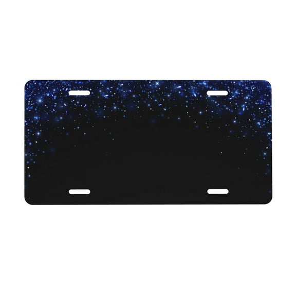 Easygdp Black Blue Glitter Sparkles License Plate Car Front License Plate Car Decoration Car Accessories Front Tag Plate Standard Size