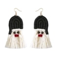thumbnail image 2 of Braided Earrings Christmas Series Long Tassel Bohemian Handmade Gifts Dress Accessory Cotton Thread for Party Festive Holiday Girls Women Borla negra Salvador Dali Pendientes Serie Xmas, 2 of 8