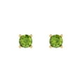 thumbnail image 3 of Clara Pucci 0.2Ct Natural Peridot Round Cut VVS1 Push Back Stud 18k Solid hypoallergenic Gold Designer Earrings For August, 3 of 7