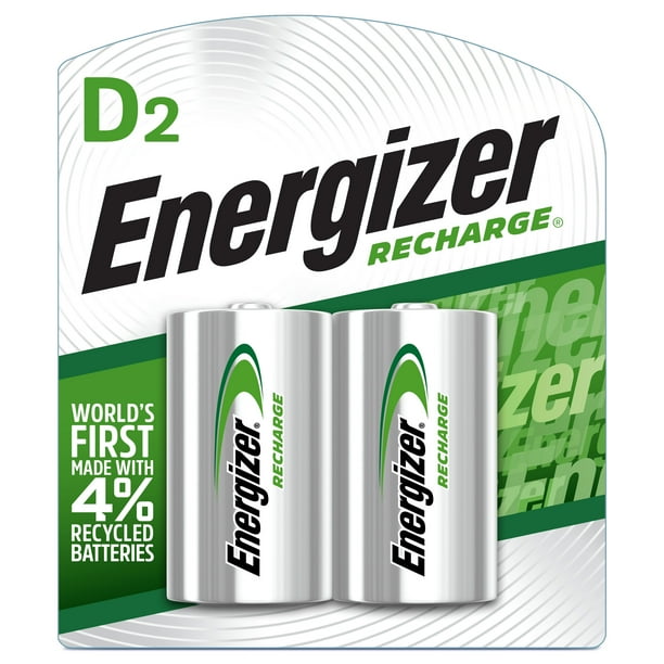 Energizer Recharge Universal Rechargeable D Batteries, 2 Pack Walmart