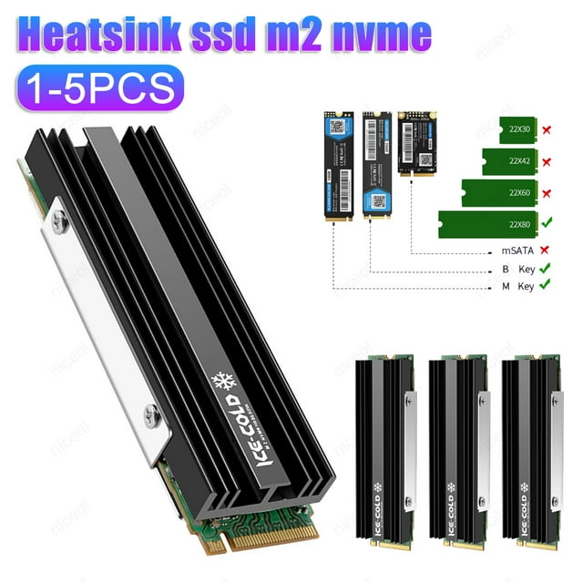 M.2 NGFF NVME 2280 SSD Heatsink Aluminum Alloy Solid State Disk Drive Radiator Cooler Cooling Pad for Desktop PC PS5 Heatsink 3PCS