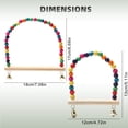 thumbnail image 3 of Bird Swing Toy Natural Wooden Perch with Colorful Plastic Beads and Two Chimes for Parrot Cage Decor, 3 of 9