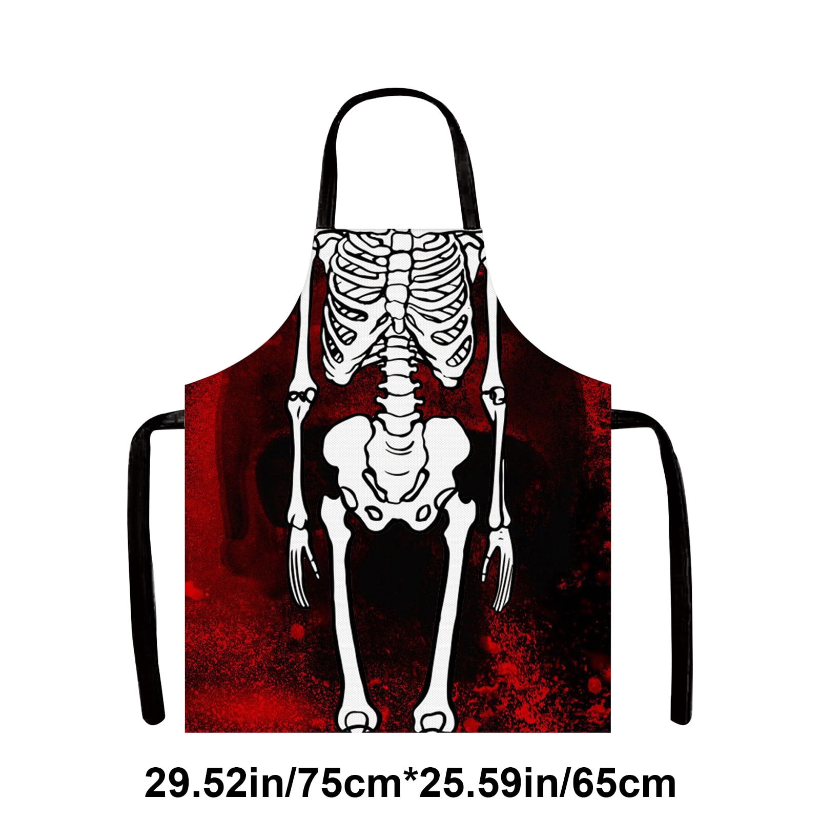 Halloween Apron For Men And Women, Premium Skull Rose Pattern Gothic Holiday Decorative Apron for Kitchen, Dining Room, Cooking