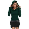 thumbnail image 5 of hotojiny Hoodie Mini Dress for Women Comfy Ruched Vintage Party Dresses Fashion Long Sleeve Bodycon Pencil Dress, 5 of 6