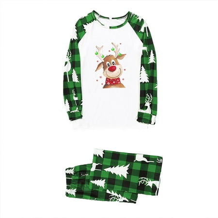 

LYXSSBYX Christmas Pajams Family Matching Parent-child Warm Christmas Set Printed Home Wear Pajamas Two-piece Dad Set