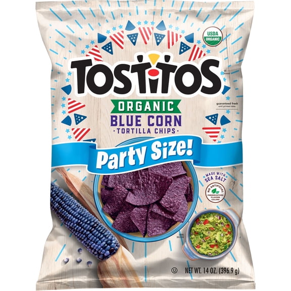 (2 pack) Tostitos Organic Blue Corn Tortilla Chips 14 Ounce Bag