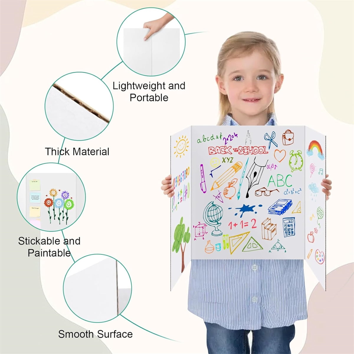 Trifold Poster Boards,QZS Durable Presentation Boards for Science