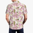 thumbnail image 3 of Balery Lilies Flowers Printed Men’s Short Sleeve Polo Shirt, Midweight Men's Shirt,Golf Polo shirts -XX-Large, 3 of 8