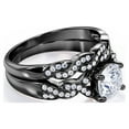 thumbnail image 4 of JeenMata Conjunto Nupcial de Moissanita de Corte Redondo de 1,25 Quilates - Conjunto Nupcial - Anillo Infinito - Anillo para Siempre - Anillo de Promesa - Oro Negro de 18 K sobre Plata, 4 of 6