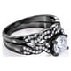 thumbnail image 4 of Conjunto nupcial JeenMata de moissanita de corte redondo de 1,25 quilates - Conjunto nupcial - Anillo infinito - Anillo para siempre - Anillo de promesa - Chapado en oro negro, 4 of 6