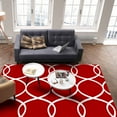 thumbnail image 4 of Area Rug 2'7''x5' Abstract Geometric White Line Red Texture Washable Area Rugs Non Shedding Floor Carpet Rubber Backing Non-Slip Indoor Mats for Living Room Bedroom Kitchen, 4 of 8