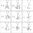 thumbnail image 3 of Collar de acero inoxidable con letras de mariposa huecas, cadena con colgante inicial de Color plateado, joyería delicada para mujer, 3 of 4
