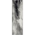 thumbnail image 2 of Contemporary 2x8 Area Rug (2'3'' x 7'3'') Abstract Gray, Cream Indoor Runner Easy to Clean, 2 of 7