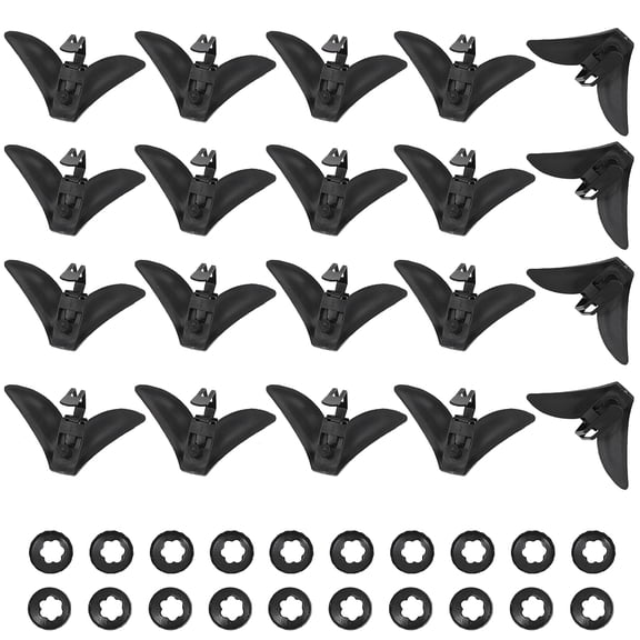 20Pcs Tie Clips Bowtie Hardware Fastener Black Iron Clip-On Tie Clip with Plastic Fixed Collar Clips DIY