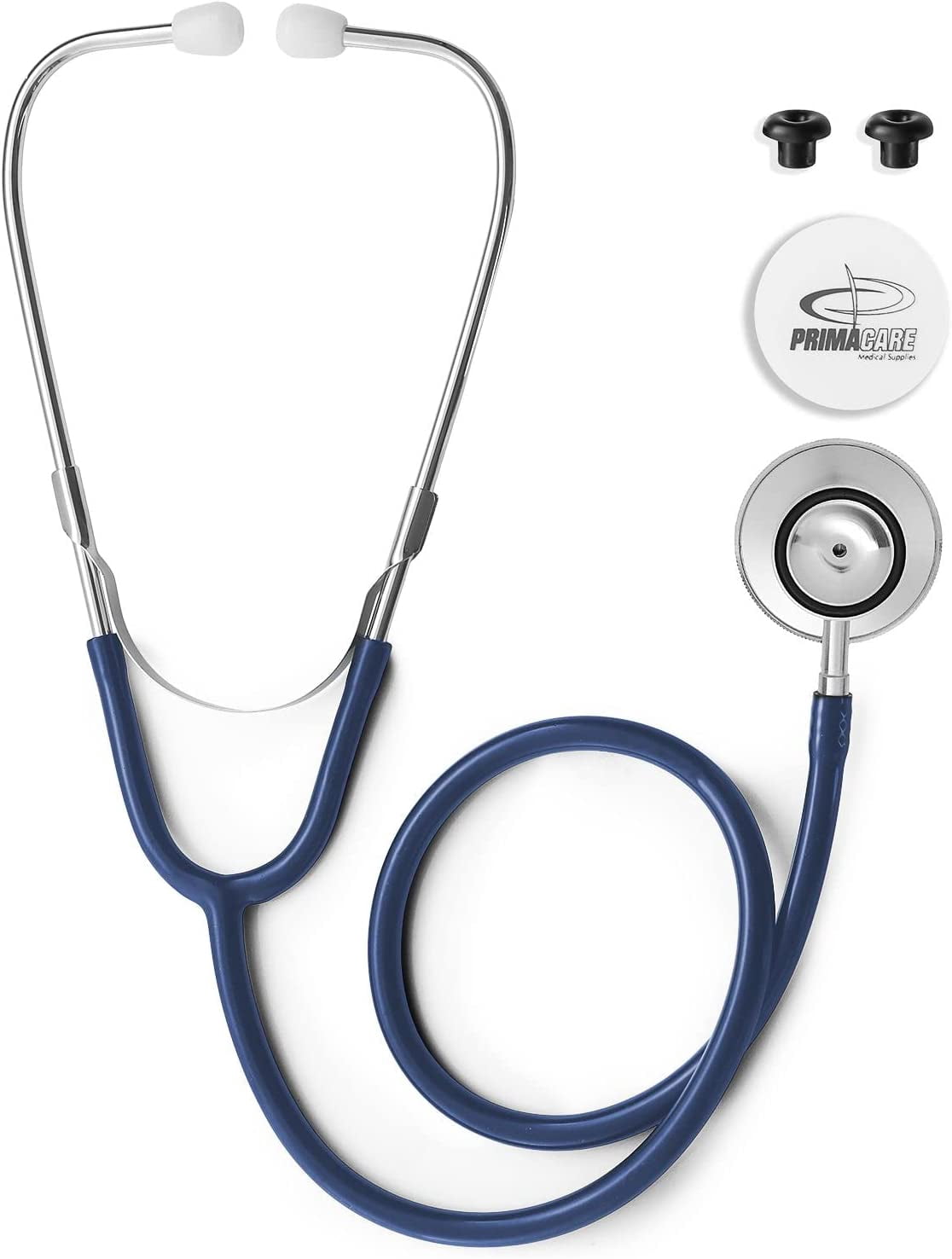 Primacare DS-9290-BL-3 Classic Series Adult Dual-Head Stethoscope, 22" PVC Tubing Length, Blue, Pack of 3 Stethoscopes