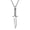 Silver, variant on Punk Sword Dagger Knife Pendant Men's Necklace Chain Stainless Steel Biker Gift-Black