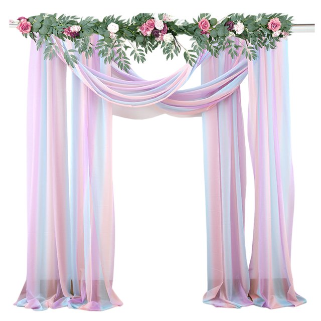 LCXmlly Roasting Pan Wedding Arch Drape Fabric Long 3 Panels Wide Sheer Wrinkle Free Soft Party Backdrop Drapery