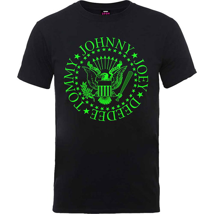Ramones Men's  Green Seal Slim Fit T-shirt Black