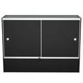 thumbnail image 4 of 60" W x 18" D x 38" H - Glass Display Cabinet for Retail - Wood Black Full Vision Display Showcase with LED Lights and Storage Space, 4 of 9