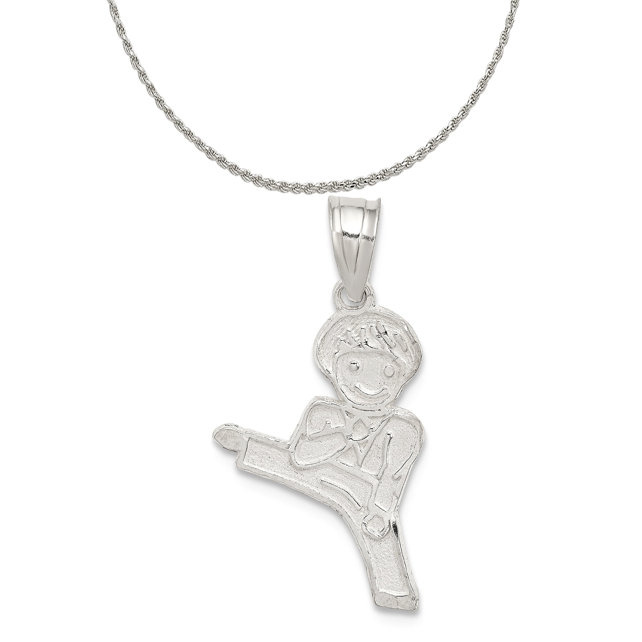 Sterling Silver Rope Chain Necklace 16 