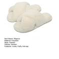 thumbnail image 6 of Mightlink 1 Pair Women Winter Slippers Cross Non-slip Solid Color Fluffy Faux Fur Soft Soles Flat Heel Slip-on Floor Flip Flops for Indoor, 6 of 6