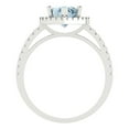 thumbnail image 4 of 2.38 ct Pear Cut Natural Aquamarine with Simulated Diamond Halo Accents 18K White Gold Womens Engagement Ring, 4 of 5