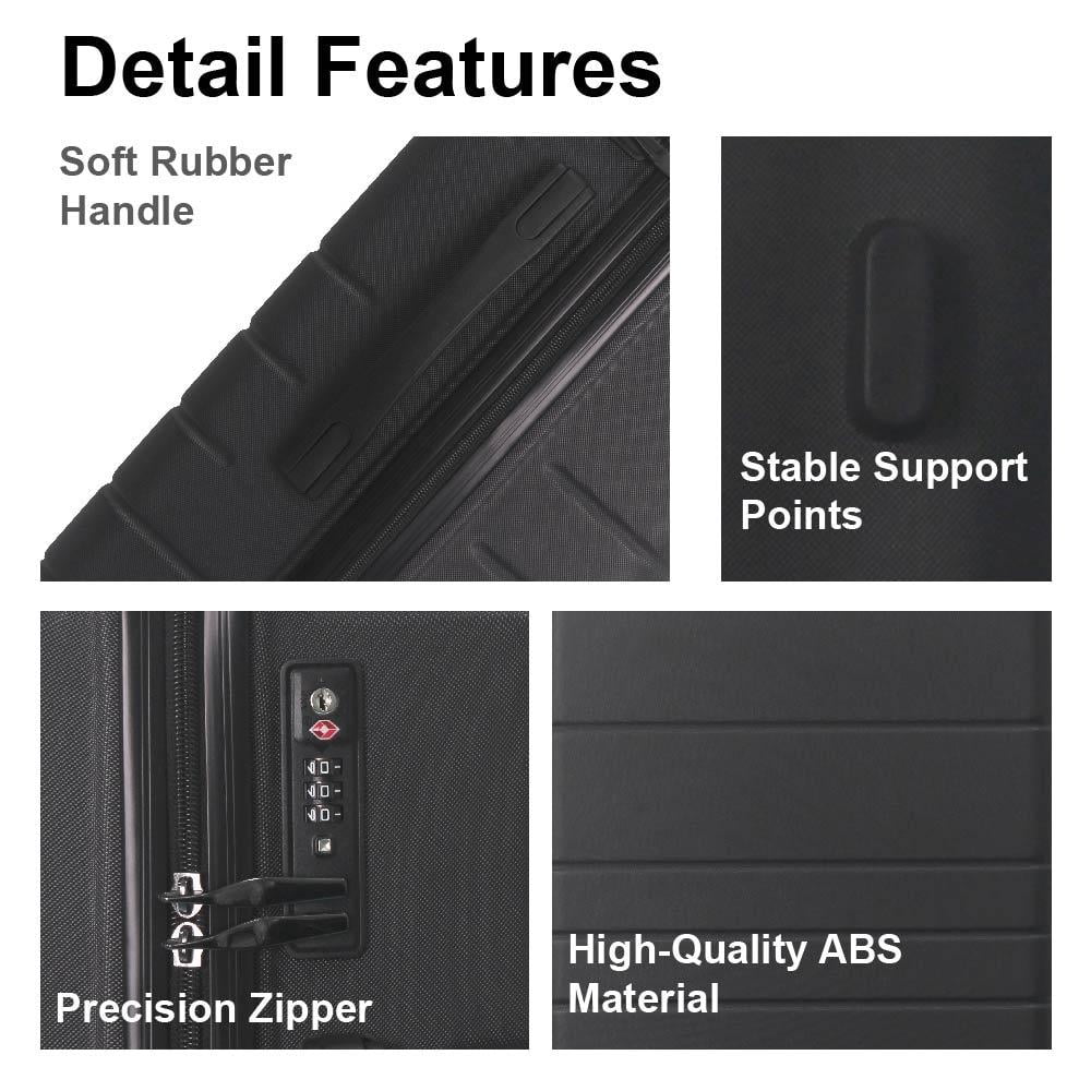 3-Piece 20''24''28'' Hardshell Luggage Sets, 360-Degree Spinner Unisex Suitcase Sets with TSA Lock