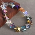 thumbnail image 4 of U8MO 10pcs Shiny Glossy Star Shape 13mm Faceted Colorful Crystal Glass Loose Beads-Golden Rose, 4 of 5