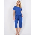 thumbnail image 5 of 2 Pack: Women’s Cozy Short-Sleeve PJ Top with Capri Pants - Pajama Lounge & Sleepwear Set (Available In Plus), 5 of 6