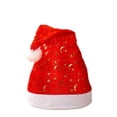 thumbnail image 2 of Single-Layer Red Velvet Christmas Hat with Foil Snowflake Print, Xmas Decorations, Holiday Party Wear Costume Accessory for Adults & Family, 2 of 6