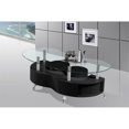 thumbnail image 2 of Table Basse Noire Brillante avec Plateau en Verre Transparent et 2 Tabourets, 2 of 2