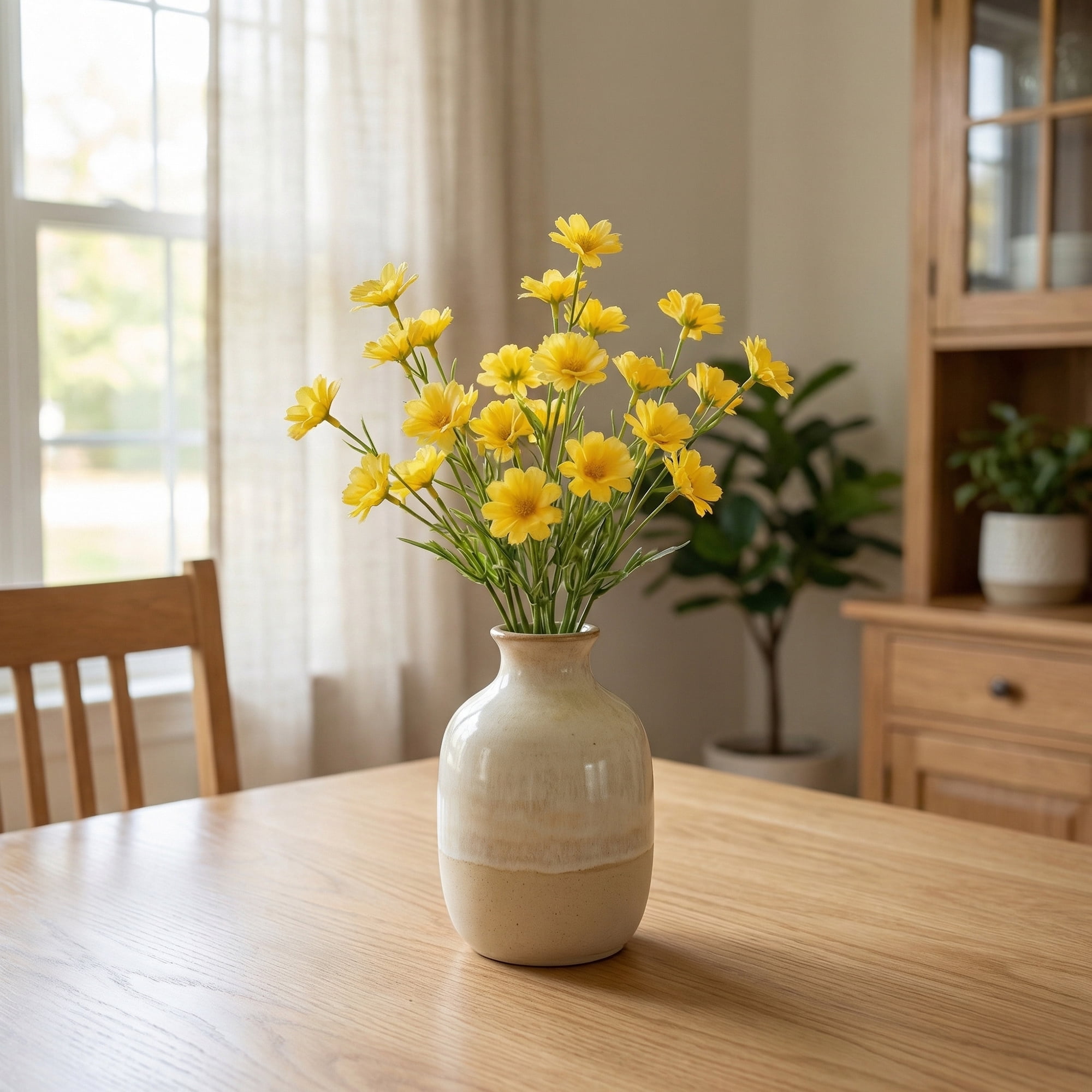 Unique Bargains Artificial Baby's Breath Flowers Faux Bouquets Yellow 8.9inch