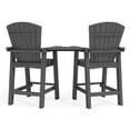 thumbnail image 2 of JEAREY Outdoor Tall Adirondack Chair Set of 2 with Connecting Tray Grey, 2 of 5