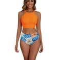 thumbnail image 5 of Women's Bikini Swimsuits for Women Bathing Suits Top Ruched Two Piece Tummy Control Round Neck with V-Wire Swim Suits Gibobby(L,RD1), 5 of 9
