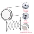 thumbnail image 2 of HLONK 3X/5X Magnifying Mirror Wall-Mount Double-sided Magnified Mirror Extendable Makeup Mirror 7-Inch Vanity Mirror No-drill Installation, 2 of 9