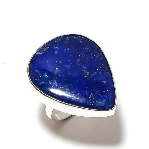Natural Lapis Lazuli Gemstone Handmade 925 Sterling Silver Ring Size 6