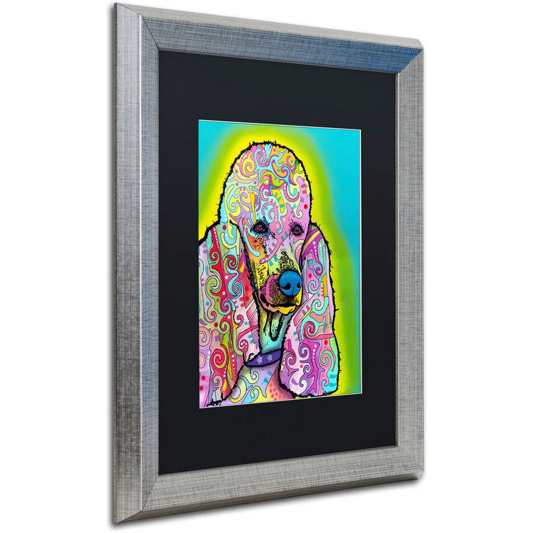 Trademark Fine Art "Poodle" Canvas Art by Dean Russo, Black Matte, Silver Frame
