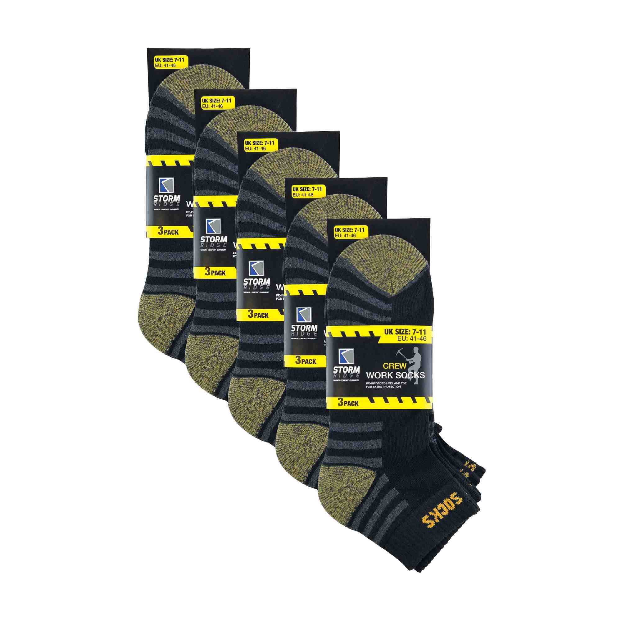 Sock Snob - 15 Pairs Mens Breathable Ankle Low Cut Work Socks with Reinforced Heel and Toe