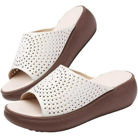 Ladies Platform Sandals Casual Fashion Wedge Summer Beach Shoes Comfortable Lightweight Ladies Slippers-Z Shape Ladies Rhinestone Wedge Sandals