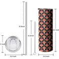 thumbnail image 5 of 20oz Red Orange Mushroom Black Pattern Skinny Tumblers Stainless Steel Tumbler with Lid and Straw,Vacuum Insulated Double Wall Travel Tumbler Cups with Cleaning Brush for Coffee,Tea, 5 of 6