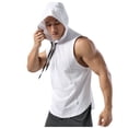 thumbnail image 2 of pstuiky Camisetas sin mangas para hombre, Blusa deportiva corta sin mangas con capucha, elástica, informal, de color liso, para hombre Camisas de hombre xl, 2 of 6