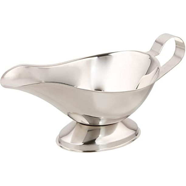 Gravy Boat, Stainless Steel, 16 Oz, Silver