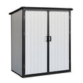 thumbnail image 3 of Remise de Rangement Extérieure en Résine 5x3 Pi Beige et Noire - Armoire de Jardin Verrouillable pour Patio, Terrasse et Cour / Rangement d'Outils Résistant aux Intempéries / Conception Durable en Polypropylène, 3 of 8