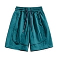 thumbnail image 6 of Dwellite Quick Dry Shorts for Womens High Waist Stretchy Straight Leg Casual Summer Shorts with Pockets Turquoise L, 6 of 6