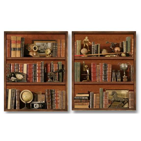 Vintage, Old Classic Football Memories Bookshelf; Two 16 x 20 Poster Prints