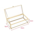 thumbnail image 7 of Milageto Glass Jewelry Box Clear Simple Cosmetic Storage Box for Rings Women Pendants Golden Round Head, 7 of 7
