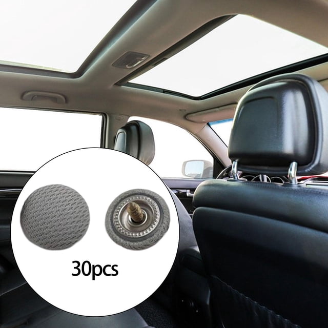 30Pcs Car Roof Headliner Repair Button, Interior Ceiling Cloth Fixing Screw Cap Gray